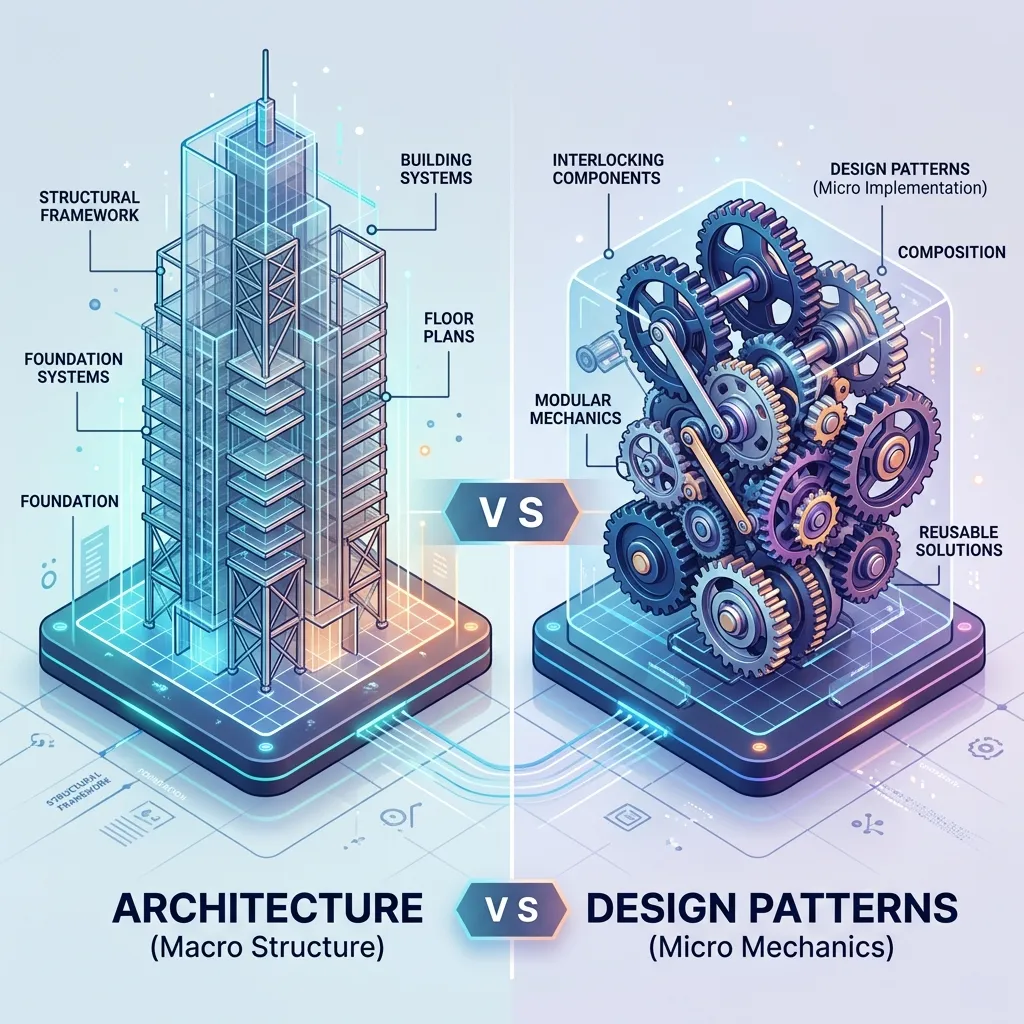 Architecture vs. Design Patterns: The Scale