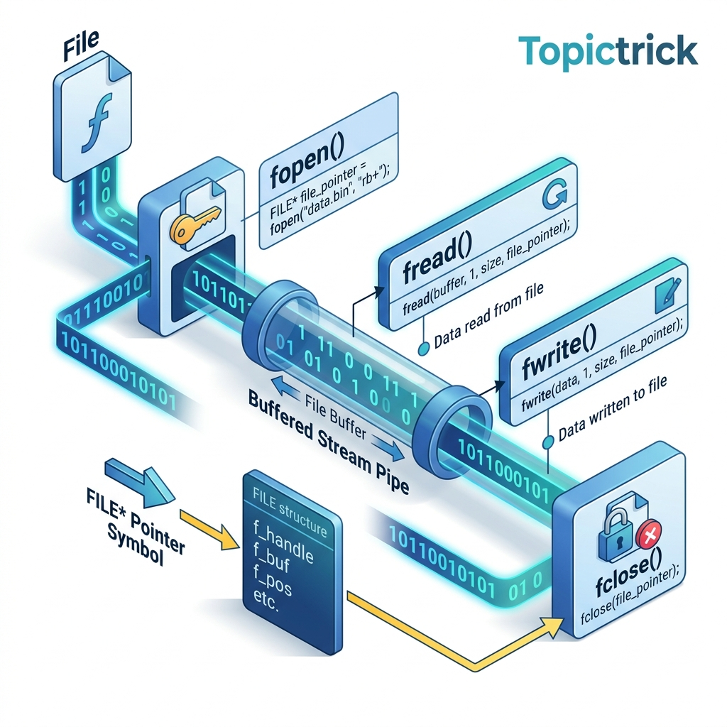 C File I/O & Binary Streams: Complete Guide to fopen, fread, fwrite and Serialization