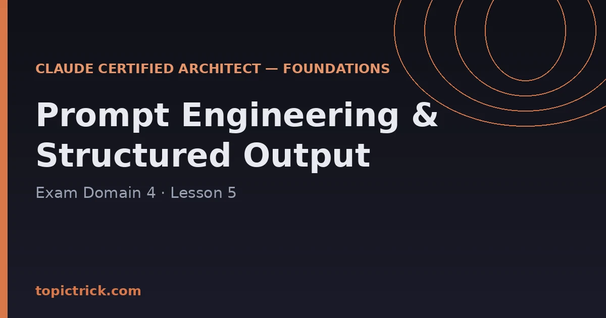 Prompt Engineering & Structured Output: Claude Architect Exam Domain 4