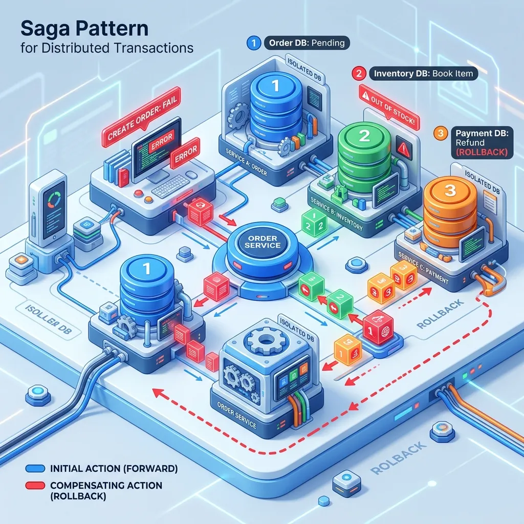 The Saga Pattern: Distributed Transactions in Microservices - From ACID to Compensating Transactions